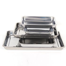 Stainless Steel Storage Trays Rectangular Tray for Barbecue or Deep Dishes