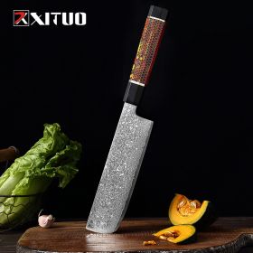 Octagonal Resin Honeycomb Handle Knife Used In Kitchen - Sharp High Hardness Damascus Steel Knife