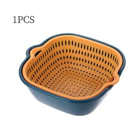 Small Kitchen Double Drain Basket Bowl; Washing Storage Basket Strainers Bowls; Drainer Vegetable Cleaning Tool