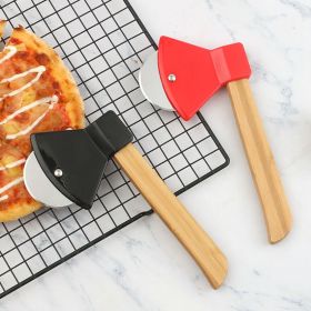 1pc Pizza Axe Bamboo Handle Cutter