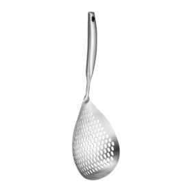 1pc 304 Stainless Steel Slotted Spoons for Cooking; Skimmer Slotted Spoon; Metal Filter Spoon with Holes