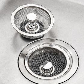 1pc Sink Filter with Plug; Stainless Steel Water Filter Screen