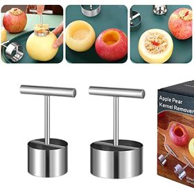 2pcs Apple Corer Tool 304 Stainless Steel Multifunction Apple or Pear; Easy to Use Durable Corer Remover