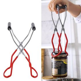 Canning Jar Lifter with Rubber Grips, Long Handle Canning Wide-Mouth Gripper Clamp