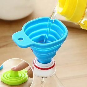 1pc Silicone Small Funnel; Retractable Folding Funnel