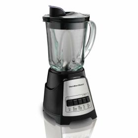 Hamilton Beach Power Elite 700W Multi-Function Blender with mess-free 40oz glass jar in black