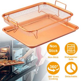 Crisper Tray Set; Non-Stick Cookie Sheet Tray; Air Fry Pan; Grill Basket