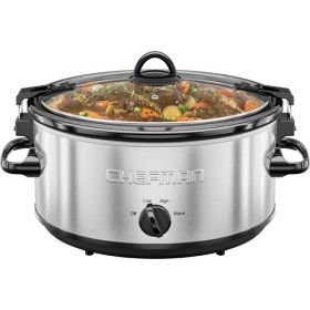 Stainless Steel 6 Qt. Slow Cooker w/ Locking Lid and Three Heat Settings