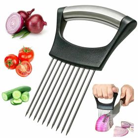 Food Slice Assistant - Stainless Steel Holder / Slicer Cutter NonSlip