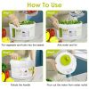 Salad Spinner Fruit Vegetable Washer; Lettuce Drainer; Hand Cranking Vegetable Dryer with Lid Fruit & Vegetable Washing