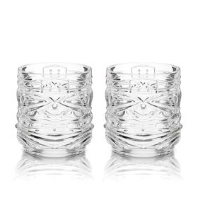 Pacific Crystal Tiki Lowball Tumblers Viski®