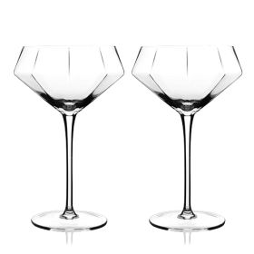 Seneca Crystal Diamond Martini Glasses Viski®