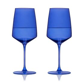 Reserve Nouveau Crystal Wine Glasses in Cobalt Viski®