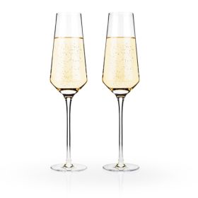 Raye Crystal Angled Champagne Flutes Viski®