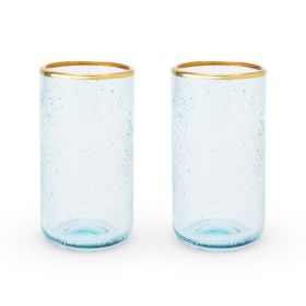 Aqua Bubble Glass Tumbler Set by Twine®