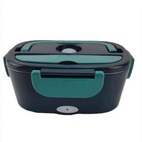 Insulated Lunch Box, Large Capacity, Heated Electric Stainless Steel Car Bento Box (Option: Dark Green-American Standard)