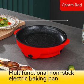 Electric Baking Pan Mini Electric Griddle - Non-stick (Option: Charm Red-30cm-EU)