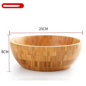 Salad Bamboo Wooden Bowl Stirring in 2 sizes (Option: Large Size)