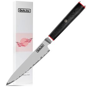 Qulajoy VG10 Chef Knife, Japanese 10Cr15MoV Steel Chefs Knives, Slicing Knife for Meat Vegetable (Option: Utility Knife)