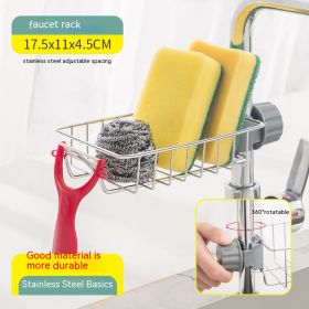 Stainless Steel Racks Hanging on a Faucet - Kitchen Storage Rack (Option: Ordinary Style)