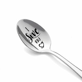 Valentine's Day Gift Stainless Steel Spoon with Love Messages (Option: XK8)