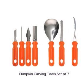 Halloween Stainless Steel Pumpkin Carving Set Fruit Carving (Option: 7 Piece Carving Tool Set Bulk)