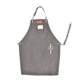 Thickened Canvas Apron with Pockets (Option: Gray-Free Size)