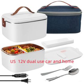 Stainless Steel Heating Lunch Box - Electric (Option: White-US-12V)