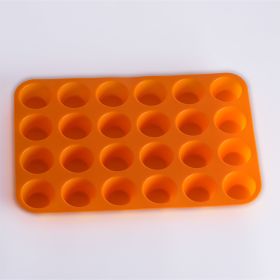 24 holes with round silicone muffin / cake (Option: Orange-33X22cm)