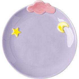 Cartoon Fairy Ceramic Tableware (Option: Shallow Plate Purple)