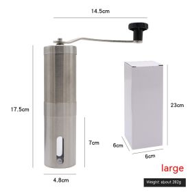 Hand-cranked Coffee Bean Grinder - Stainless Steel with Small Manual Pulverizer (Option: White Box-Large Size)