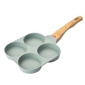 Four-hole Egg Frying Pan Stone Non-stick Mini Frying Pan (Option: Four Holes Green)