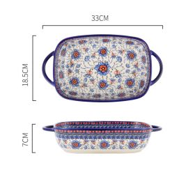 Underglaze Ceramic Round Baking Tray (Option: C)