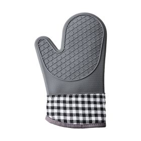 1pcs Silicone Oven Mitts;  Heat Insulation Pad;  Microwave Oven Gloves (Color: grey)