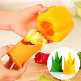 1pc/Pack; Green Peppers; Tomatoes; Fruit & Vegetable Corer (Color: Yellow)