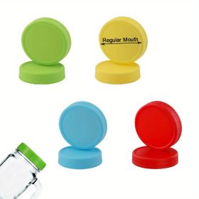 4Pcs Colored Plastic Mason Jar Lids Fits Ball; Kerr & More; Leak-Proof Storage Caps for Canning Jars (size: Regular Mouth)