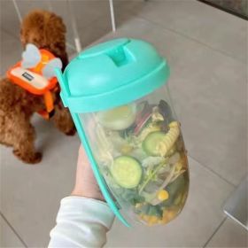 1pc Fresh Salad Cup; Keep Fit Salad Meal Shaker Cup; 1000ml/33.81oz; Portable Fruit Vegetable Milk Cup; 7.87''X2.33'' (Material: PP, Color: Mint Green)