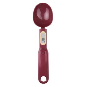 Weighing Spoon Scale - Tool Electronic Measuring - LCD Digital Measurement adjustable (Color: Maroon)