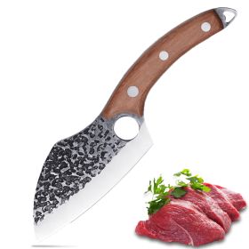 Japanese Professional Kitchen Knife, Hand Forged Meat Cleaver Knife with Finger Hole and Heart Hanging Hole (Option: Meat Cleaver Knife)