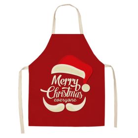 Cartoon Christmas Printed Linen Sleeveless Apron (Option: W 20021-68x55cm)