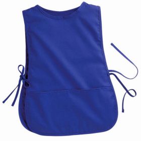 Women's Round Neck Pocket Strap Protective Vest Solid Color Apron (Option: Dark Blue-XXL)